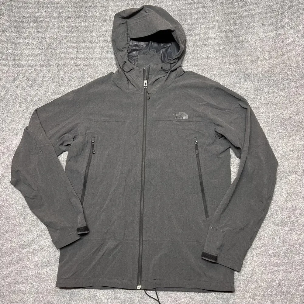 The North Face Jacket Mens Large Gray HyVent 2.5L Hooded Softshell Waterproof